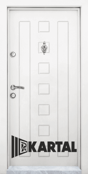 Входна блиндирана врата, модел T-712, цвят Бял