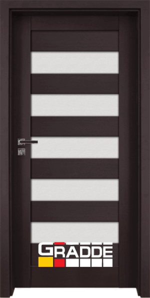 Интериорна врата Gradde Aaven, цвят Орех Рибейра, стъклен модел