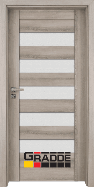 Интериорна врата Gradde Aaven, цвят Ясен Вералинга, стъклен модел