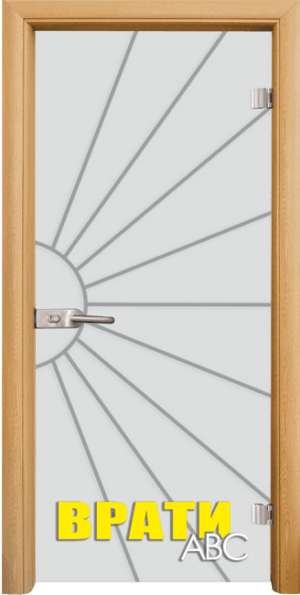 Стъклена врата Gravur, модел G-13-2, цвят Светъл Дъб