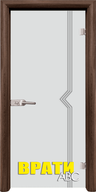 Стъклена врата Gravur, модел G-13-3, цвят Орех Рибейра