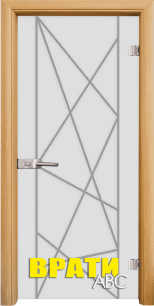 Стъклена врата Gravur, модел G-13-5, цвят Светъл Дъб