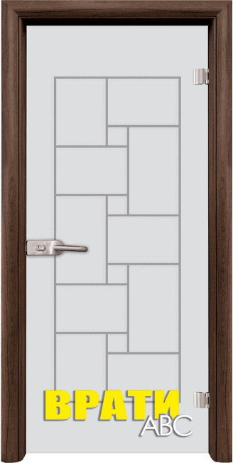 Стъклена врата Gravur, модел G-13-7, цвят Орех Рибейра