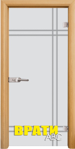 Стъклена врата Gravur, модел G-13-8, цвят Светъл Дъб
