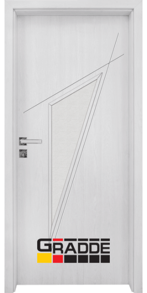 Вътрешна врата марка Gradde, модел Kristall Glas, цвят Сибирска Лиственица
