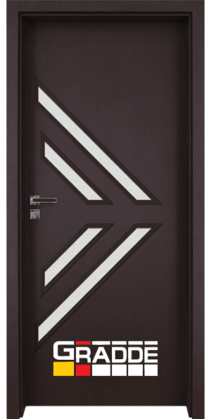 Вътрешна врата марка Gradde, модел Paragon Glas, цвят Орех Рибейра