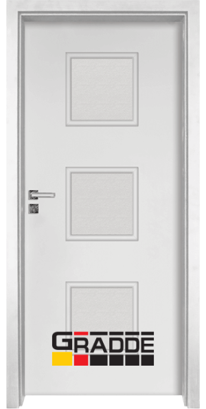 Интериорна врата серия Граде, модел Bergedorf, цвят Бял Мат