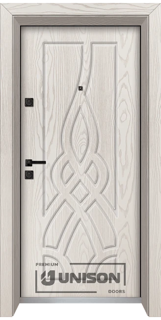 Входна врата Унисон Оптима 4534p, Бяла мура